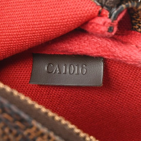 LOUIS VUITTON Damier Pochette Accessoires Brown N51985 Women's Canvas Pouch - Picture 12 of 13